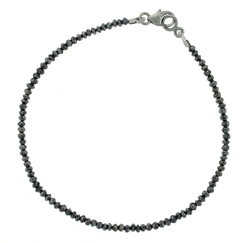 18K Gold Diamond Beaded Bracelet Diamond Clarity: Fl