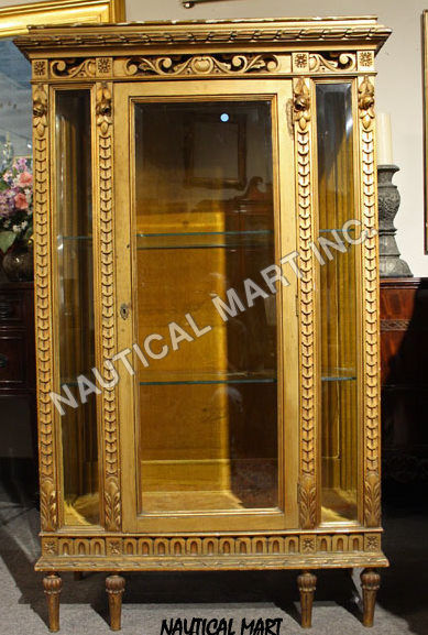 ANTIQUE FRENCH LOUIS XVI  STYLE CURIO DISPLAY CABINET CIRCA