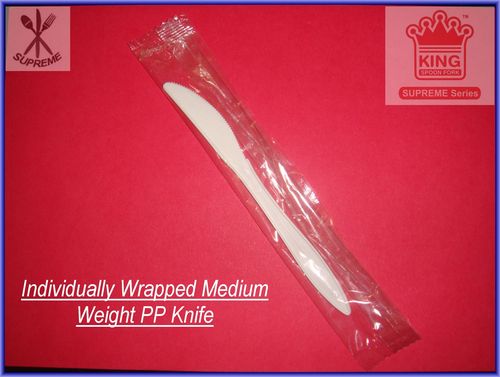 Medium Weight PP Knife - Polypropylene, 5-7 Inch, White | Lightweight, Disposable, Durable, High Strength, Fine Finish