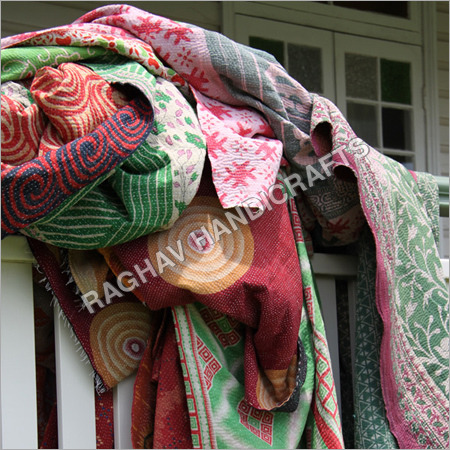 kantha Cotton Hand Blanket