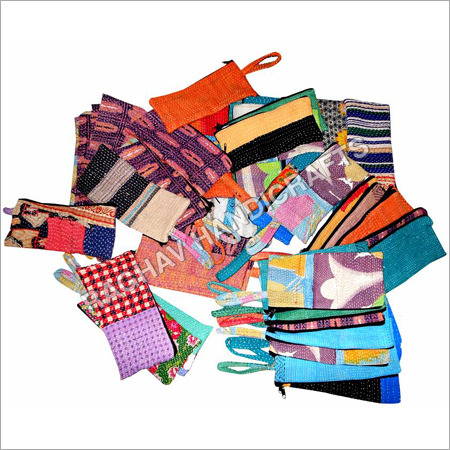 Kantha Quilt Scrap Pouch