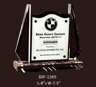 BMW Dealership Trophy - Acrylic Metal 8"x7.5" Black, Award Recognition, Prestigious Design, Customizable Options