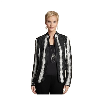 Designer Ladies Jackets - Polyester Blend, Various Sizes, Black and White | Stylish Design, Durable Fabric, Shrink Resistant, Tear Resistant, Colorfast, Comfortable Wear