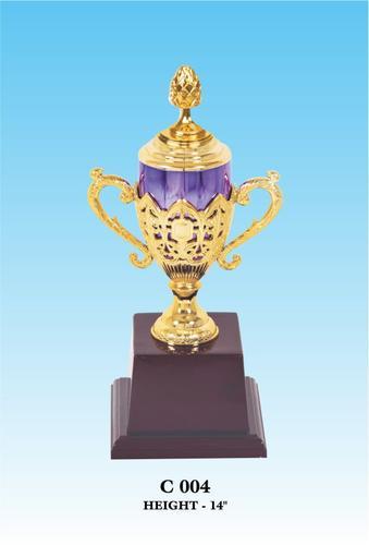 EWI C - 004 - Metal and Wood, 14 Inch, Purple | Gold Plating, Elegant Design, Customizable Award Trophy