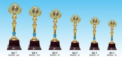 EWI QA - Metal and Wooden Base, Gold Color, Variable Height | Customizable Design, Award Recognition, Artistic Appeal