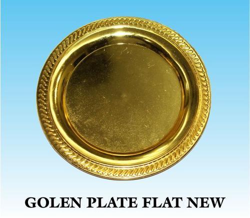 EWI Golden Plate Flat New - Brass, 10-15 cm Diameter, Gold | Polished Finish, Elegant Design, Customizable Award