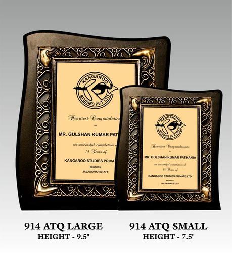 EWI 914 ATQ - Wood Award Plaque, 9.5" Large / 7.5" Small, Dark Brown - Elegant Design, Customizable, Recognition Gift