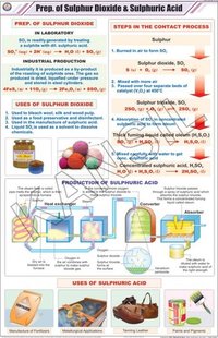 Sulphur Dioxide & Sulphuric Acid Chart - Laminated Art Paper, 58x90 Cm , Full Color With Plastic Rollers