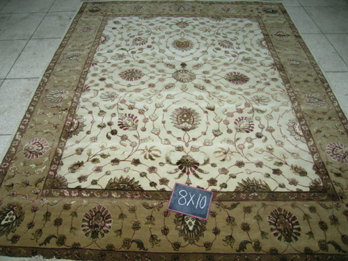 Ivory Gold Silk Wool Rug