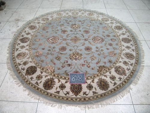 Blue Ivory Silk Wool Rug