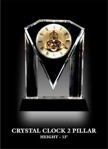 EWI CRYSTAL CLOCK 2 PILLAR.