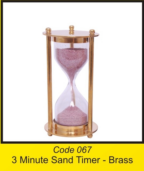 OTC 067 3 Minute Sand Timer - brass