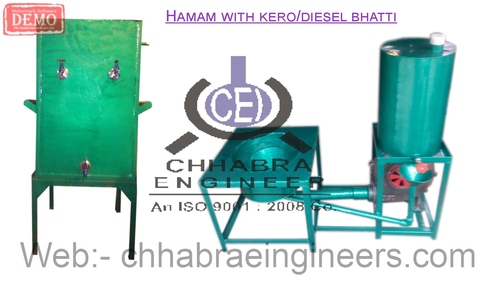 HAMAM M.S BODY - Stainless Steel, 13.39 x 7.87 Inches | 500L Water Capacity, 300L Kero/Diesel Burner Bhatti, Easy to Use, Fast Working