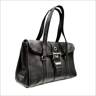 Designer Black Leather Handbag