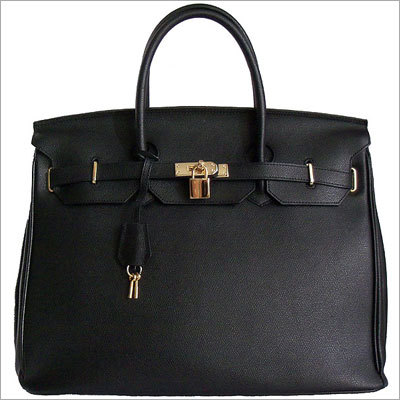 Replica Hermes Black Leather Handbag