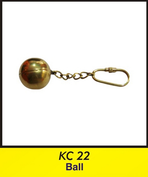 OTC KC 22 Ball - Brass, 2 cm Diameter, Gold Color, 5 cm Chain Length | Durable, Polished Finish, Portable, Collectible, Customizable