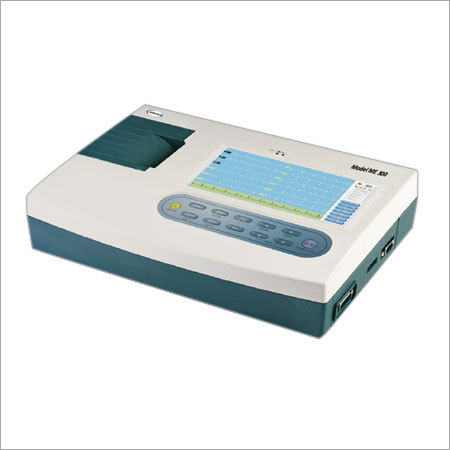 Portable ECG Monitor - ABS Plastic 10x5x2 inches, 3-Channel ECG, Large LCD, USB Bluetooth Connectivity, 1000 Record Memory