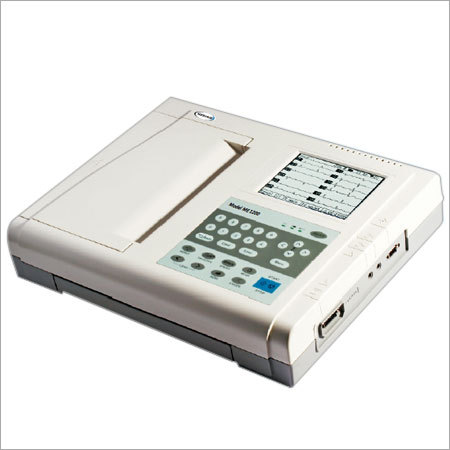 ECG Machine - ABS Plastic, 12x10x5 inches, LCD Screen | 12-Lead ECG, USB & Ethernet Connectivity, Reliable Data Storage, Accurate Readings