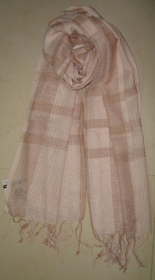 Scarves with Stripes - Viscose 50x180cm Pink, Soft Lightweight Fringe, Customizable Colors