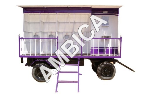 Mobile Toilet - Urinal Van (3 Toilet- 4 Urinal) - Steel Frame, Customizable Size, Wheeled Mobility, Tank Waste Disposal, Easy Transport
