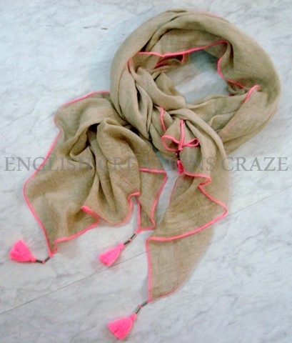 Cotton Solid Color Scarf with Tassels