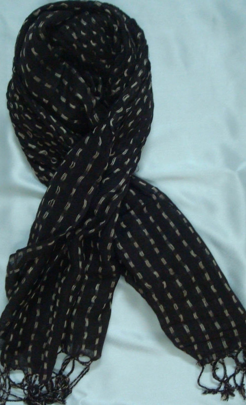 Scarves with self stripes
