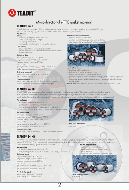 Mono Directional ePTFE Gasket Material