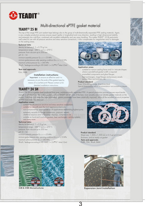 Multi-Directional ePTFE Gasket Material