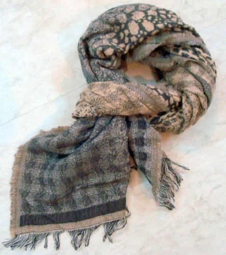Wool Cotton Blended Jacquard Scarves