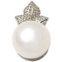 Pearl Sterling Silver Pendant - 925 Sterling Silver, 1.150 Gms, 26mm Size | Solitaire Design, Cubic Zirconia Accents, Ideal For Gifts And Special Occasions
