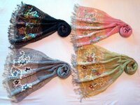 Wool Lycra Embroidered Stoles India