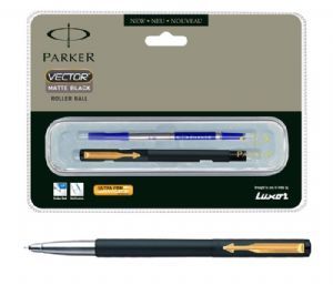 Parker Vector Matte Black Roller Ball Pen (GT)