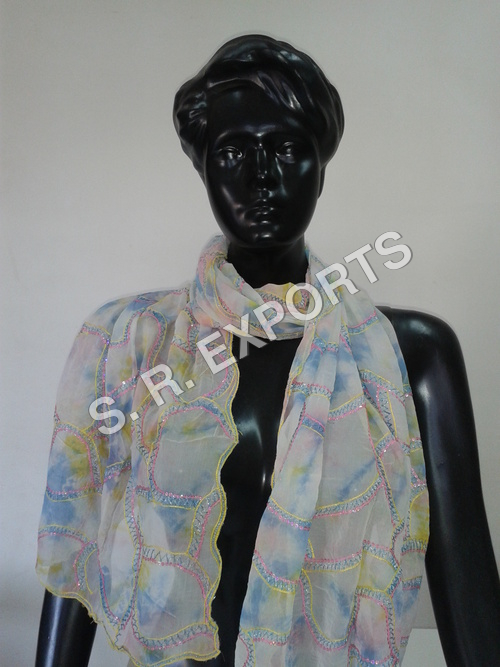 Tye Dye & Embroidered Stole