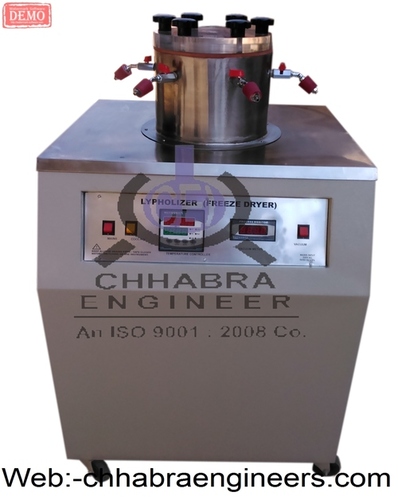 Lyophilizer - Stainless Steel, 3-4 Ft Height, Grey | Hermetically Sealed, Electronic Digital Control, 3-6 Test Chambers, 220-240V, 50W