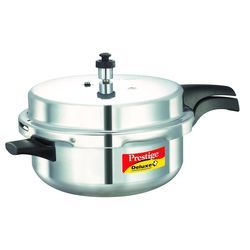 Deluxe Plus Aluminium Senior Pressure Pan with Lid - Aluminium, Silver, Induction Base | Pressure Indicator, Versatile Cooking