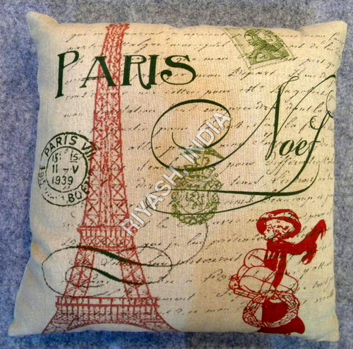 Image Printed Cushion Cover - Chambrey Fabric, 20"x20", Beige | Decorative, Comfortable, Stylish, Durable, Versatile, Customizable