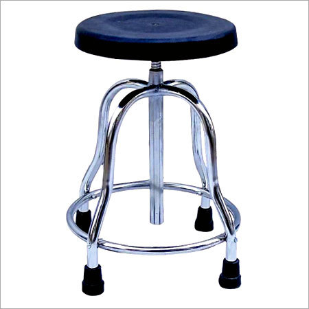SS Rev Stool With Fiber Top