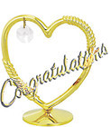 HEART-CONGRATULATIONS-24K-GOLD-PLATED-GIFT-SWOROVSKI-CRYSTALS - Metal, 5-8 cm, Gold, Swarovski Crystals | Heart Shape, Congratulatory Message, Elegant Design