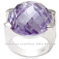 Big silver rings with color zircon and 925 silver