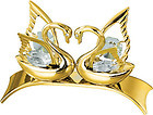 SWAN-DOUBLE-SHOW-PIECE-24K-GOLD-PLATED-GIFT-SWAROVSKI-CRYSTALS-