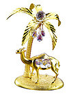 PALM-TREE-AND-CAMEL-SHOW-PIECE-24K-GOLD-PLATED-GIFT-SWAROVSKI-CRYSTALS-