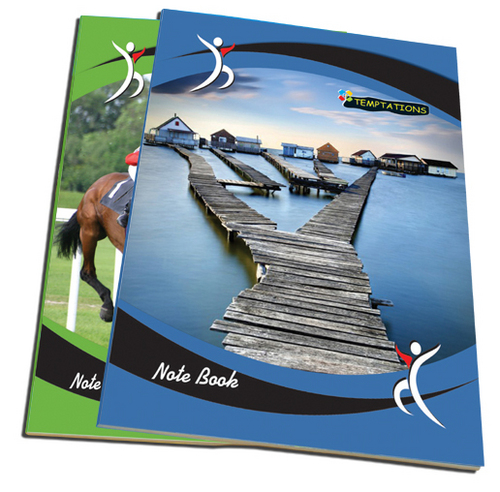 A4 Notebook - Duplex 230GSM Cover, A4 21x29.7cm, 4-Color Print, Wood-Free 52GSM Paper, Indexed Pages
