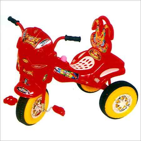 Baby Born Tricycle - Plastic & Metal, 700-800mm Length, Red | Musical Horn, Metalized Wheel Caps, Easy Handling