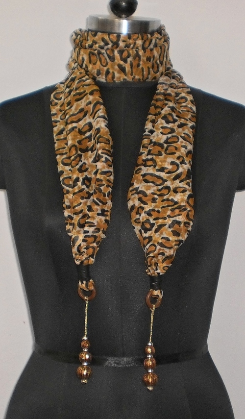 Ladies Fashion Stoles - Polyester, 70x10 Inches, Brown | Soft Texture, Lightweight, Leopard Print, Elegant Look