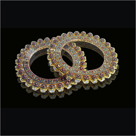 Gold Diamonds Bangles - 18K Yellow Gold, 7.85 ct Diamonds, 166.89 gm Net Weight | Elegant Design, Luxury Jewelry, Perfect Gift