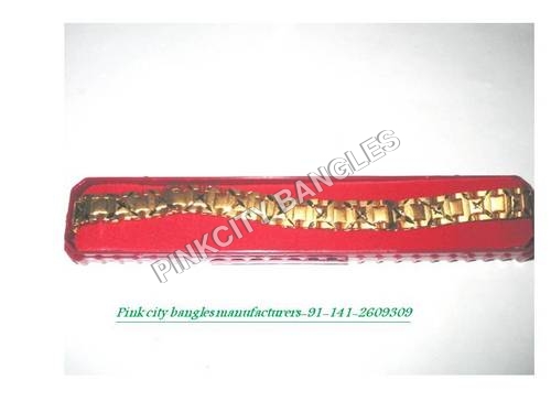 Gents Braslet - Gold Plated, 7-8 Inches, Gold | Lobster Clasp, Elegant Design, Velvet Box Packaging