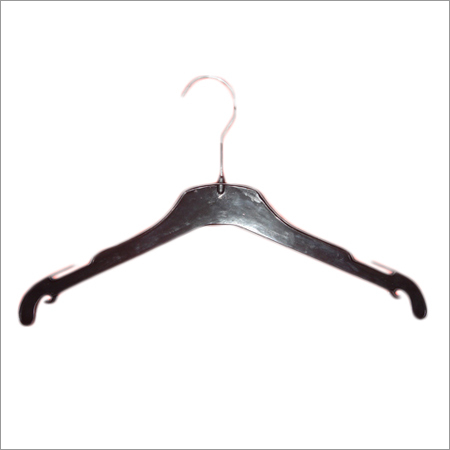 Plastic Hanger - Lightweight 17 Inches, Black Color, Durable Metal Hook - Versatile, Space Saving, Cost-Effective Solutions for Homes and Stores