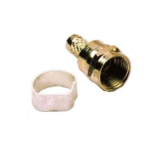 F3 Plug Sockets - Brass Material, Golden Finish | Reliable Quality for Audio, Video, and Networking Applications
