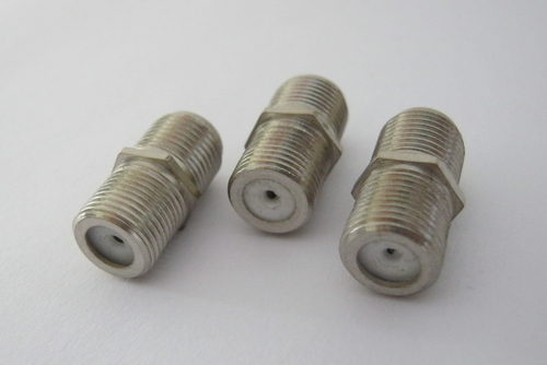 F Type Cable Jointer - Brass Material, Silver Color | Surface Treatment: Painted, Durable and Reliable Design
