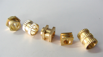 Brass Molding Inserts - Premium Grade Brass, Custom Dimensions 1mm to 30mm, Polished Golden Finish, Industrial Use